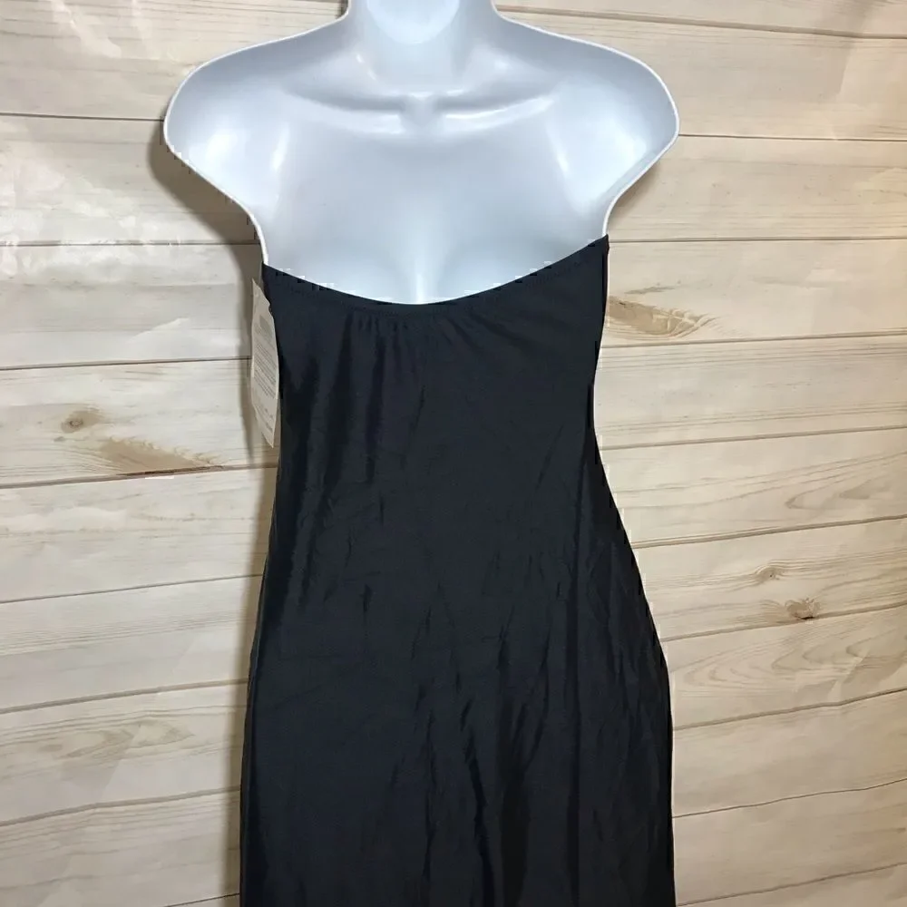 NEW! Gottex Black & White Strapless Maxi Coverup Dress-Medium